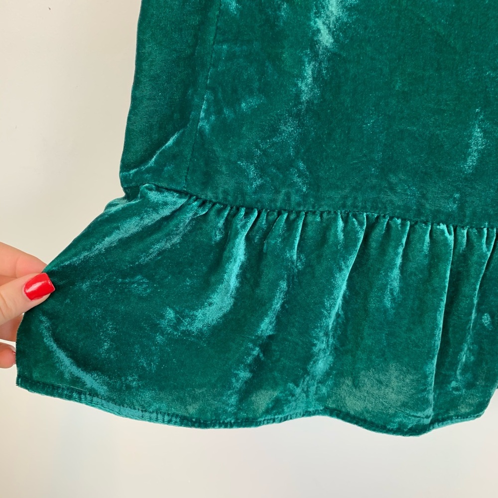 J.crew Blouse Top Size 12 Green Crushed Velvet 12 - Picture 3 of 8